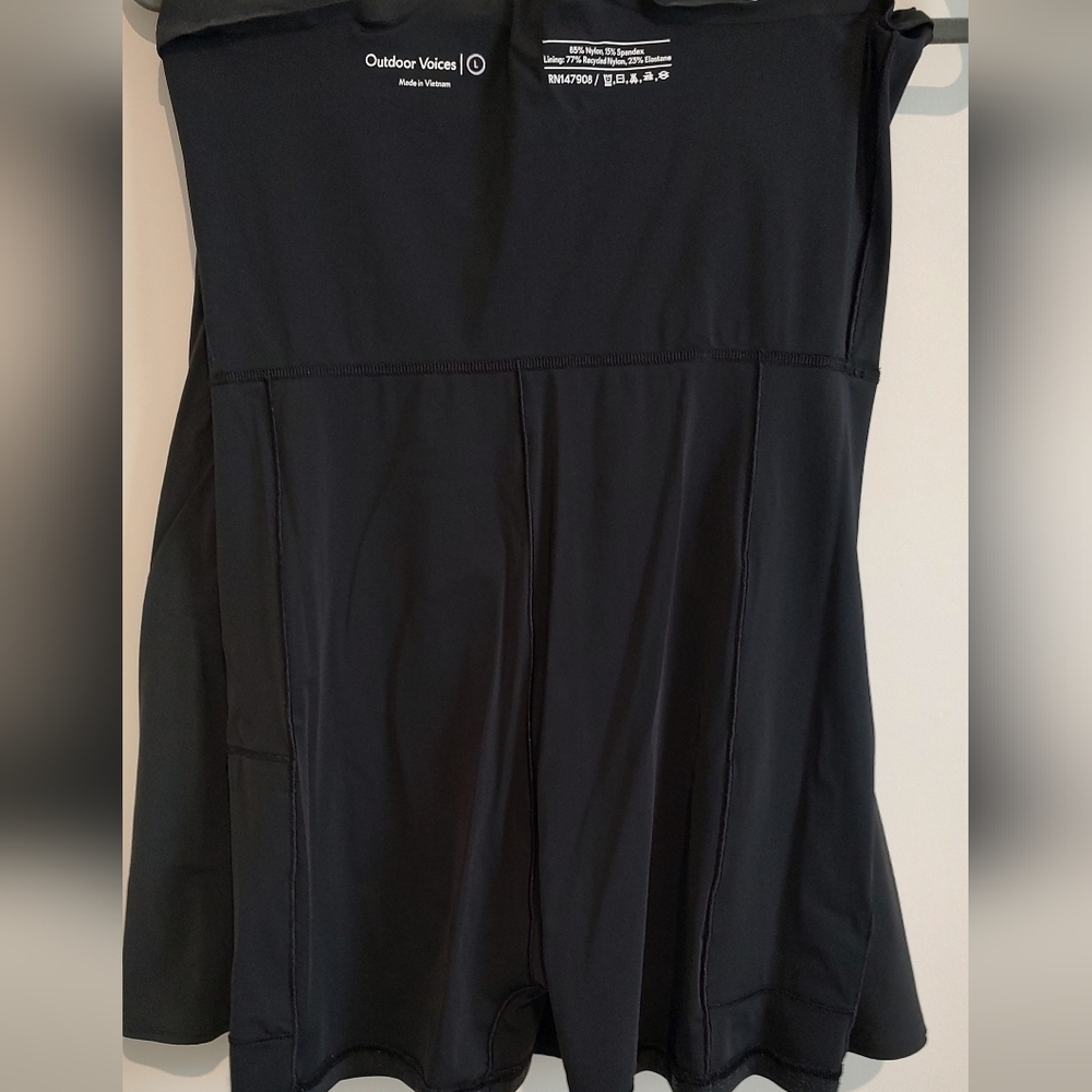 Outdoor Voices Black Athleisure Athletic Romper With Built In Shorts Round Neck - Picture 4 of 6